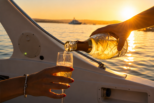 Aperitivo al tramonto in barca all'Isola d'Elba