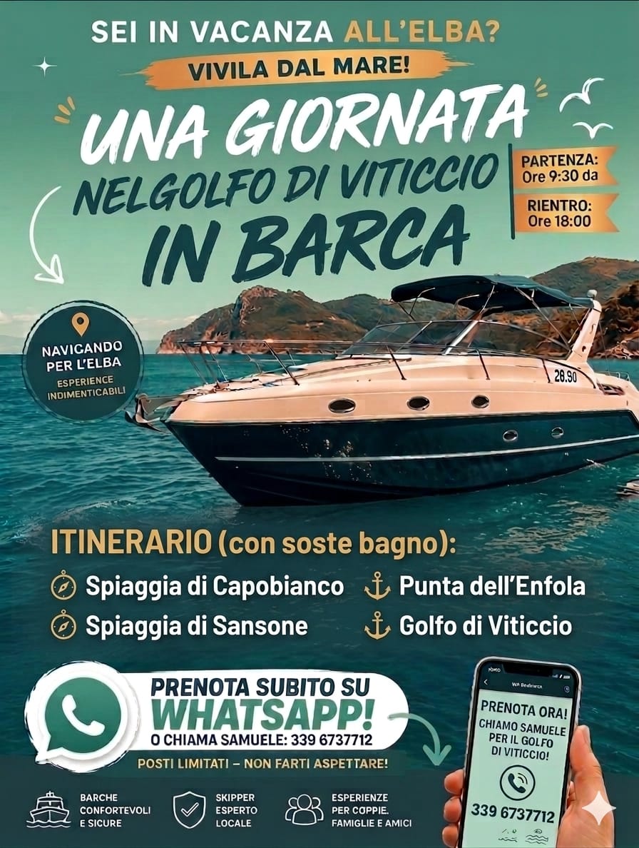 Giornata in barca nel Golfo di Viticcio all'Isola d'Elba