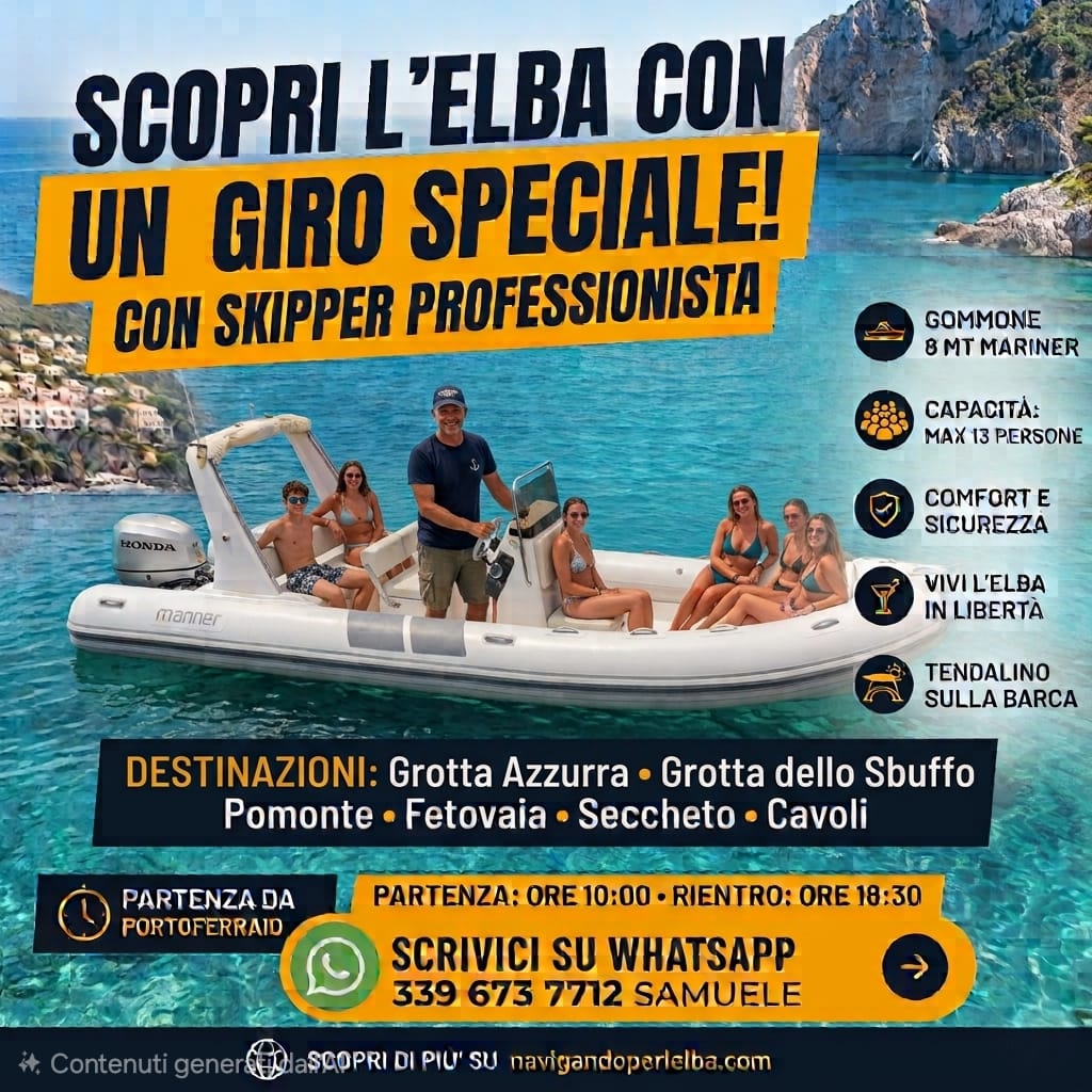 Giro speciale all'Isola d'Elba con skipper professionista